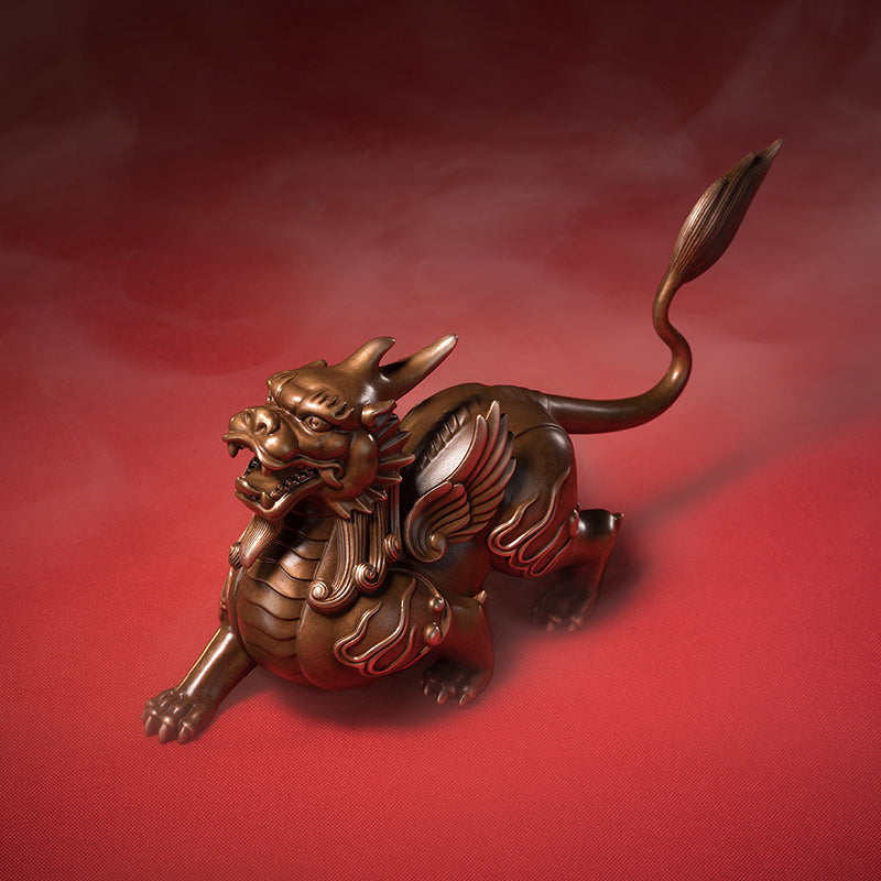 Pixiu Welcoming Wealth Copper Figurine