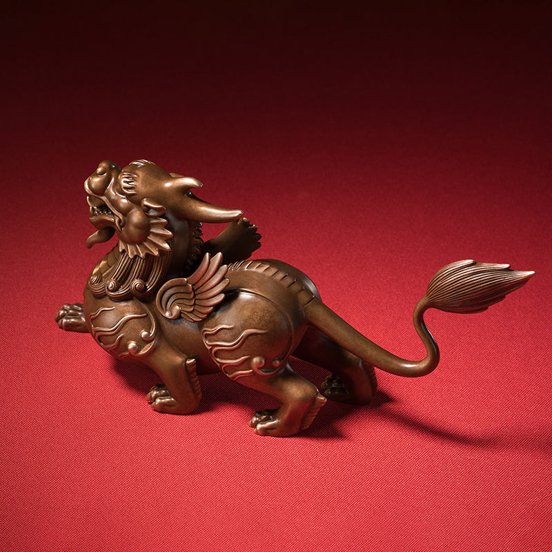 Pixiu Welcoming Wealth Copper Figurine