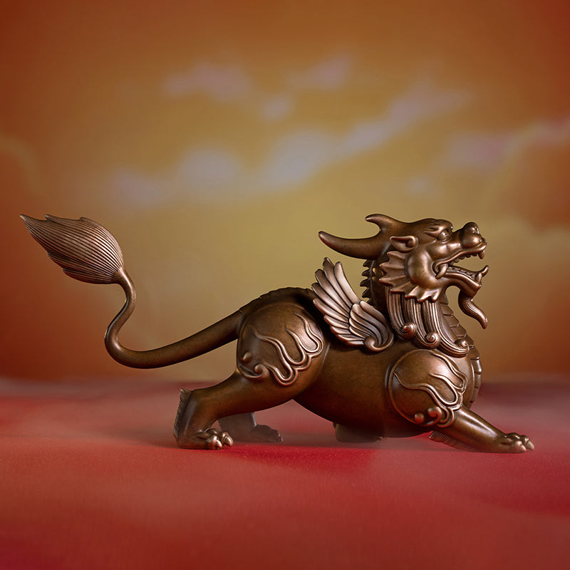 Pixiu Welcoming Wealth Copper Figurine