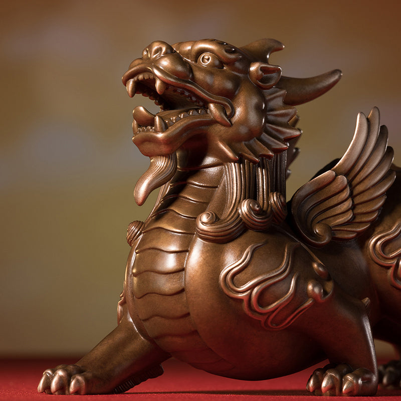 Pixiu Welcoming Wealth Copper Figurine