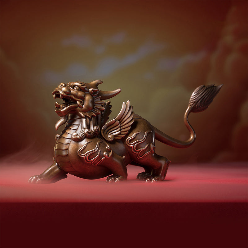 Pixiu Welcoming Wealth Copper Figurine