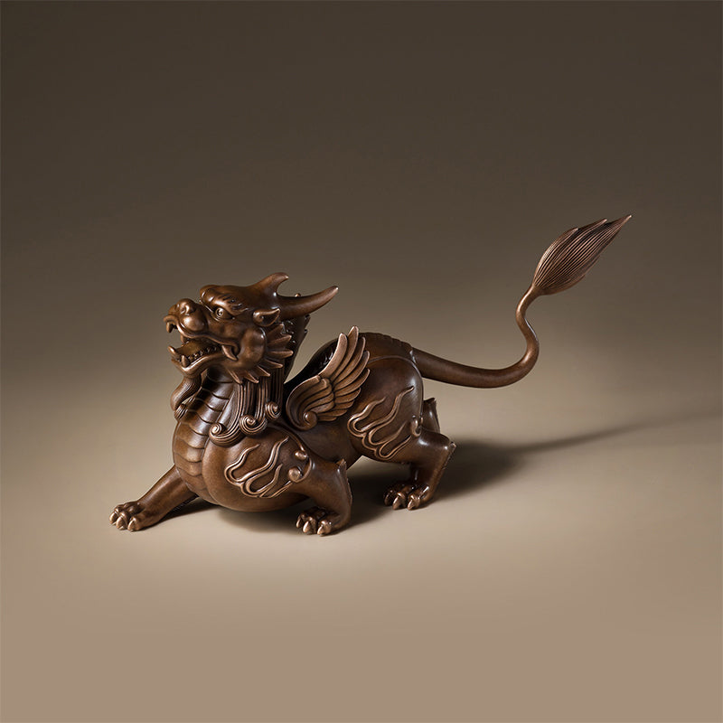 Pixiu Welcoming Wealth Copper Figurine