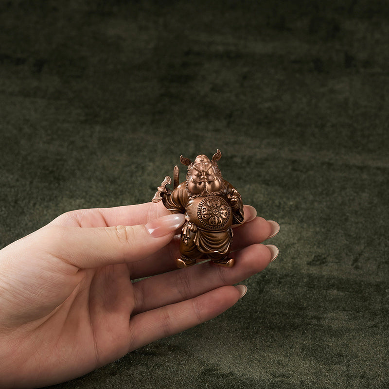 Fortune Descends from Heaven Zhong Kui Copper Figurine