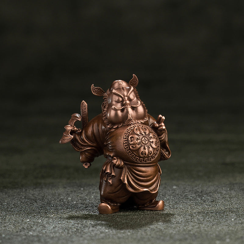 Fortune Descends from Heaven Zhong Kui Copper Figurine