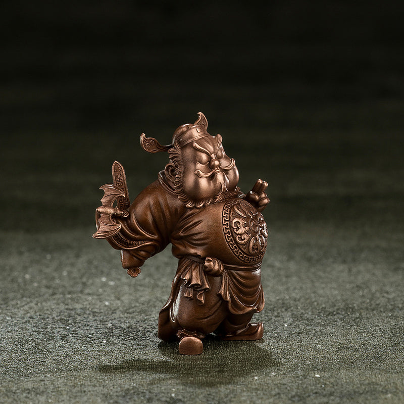 Fortune Descends from Heaven Zhong Kui Copper Figurine