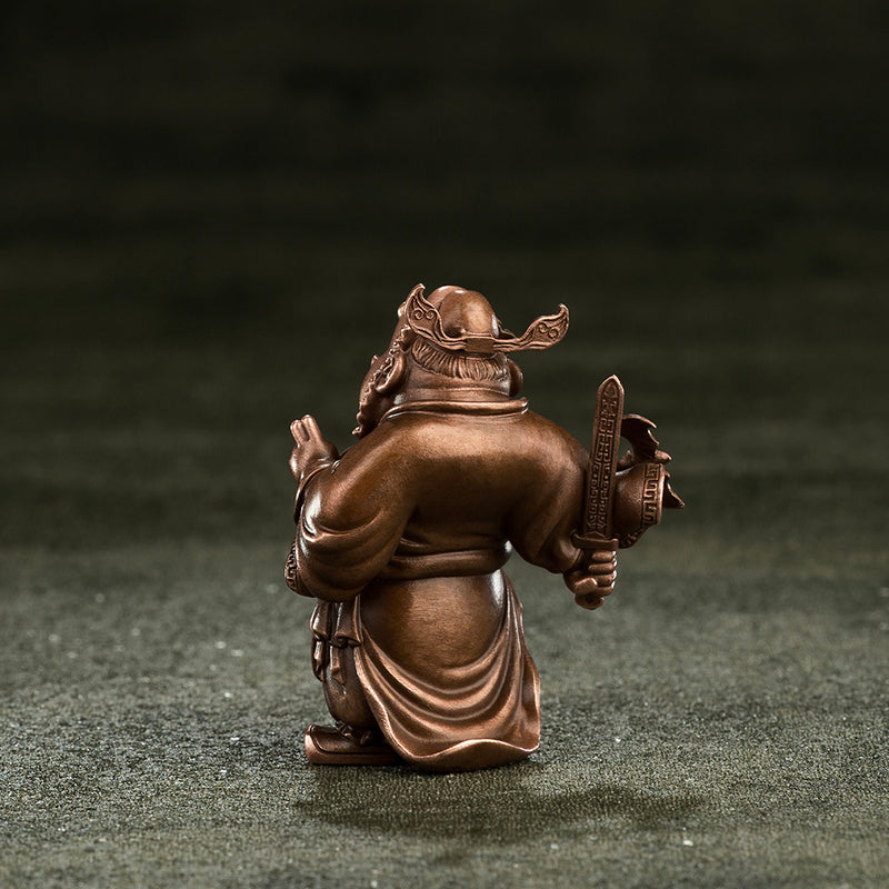 Fortune Descends from Heaven Zhong Kui Copper Figurine