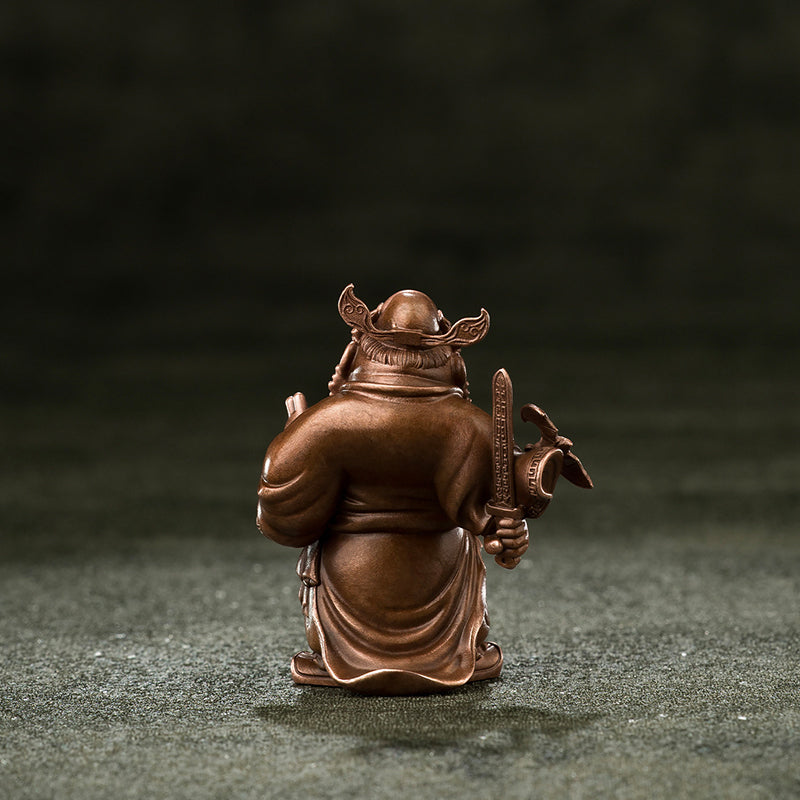 Fortune Descends from Heaven Zhong Kui Copper Figurine