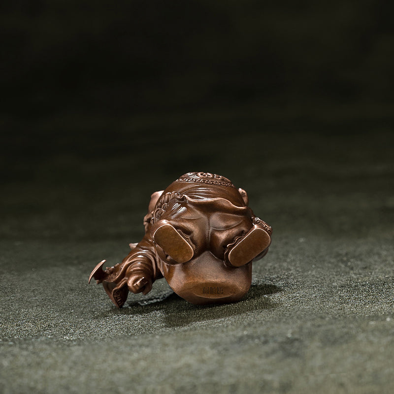 Fortune Descends from Heaven Zhong Kui Copper Figurine