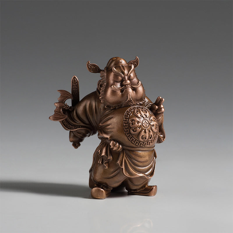 Fortune Descends from Heaven Zhong Kui Copper Figurine