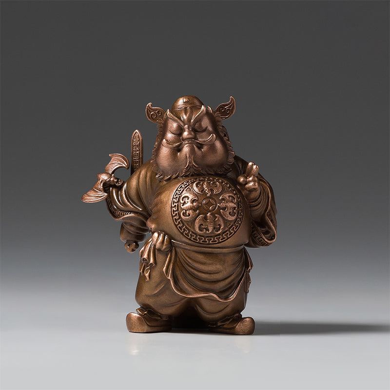 Fortune Descends from Heaven Zhong Kui Copper Figurine