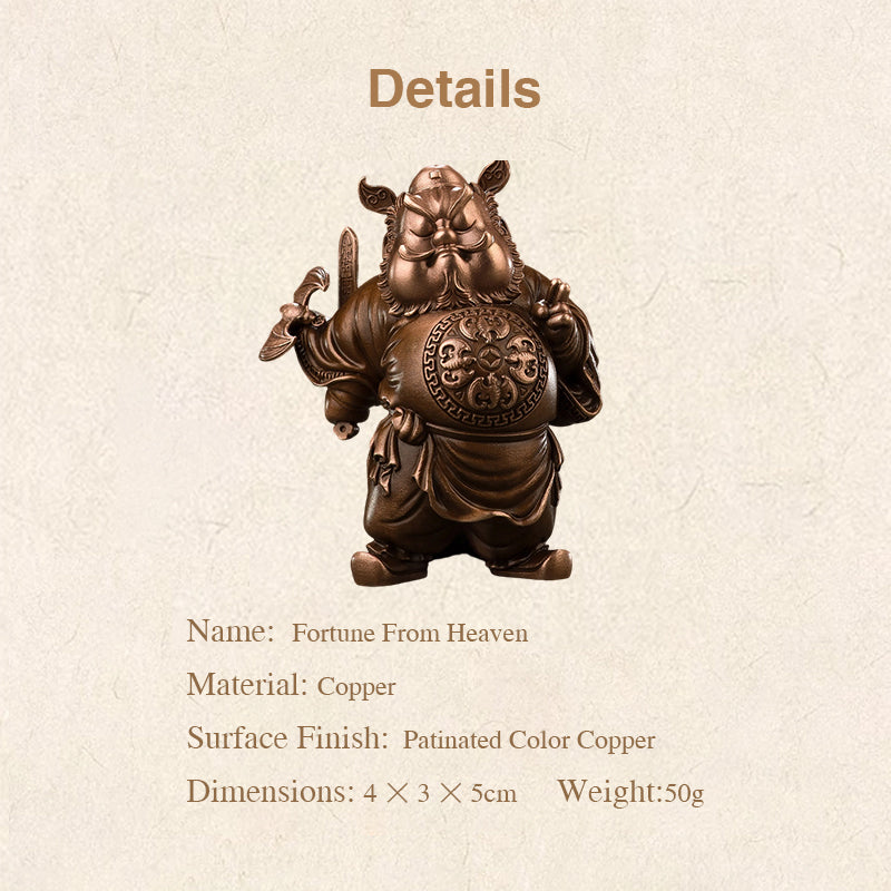 Fortune Descends from Heaven Zhong Kui Copper Figurine