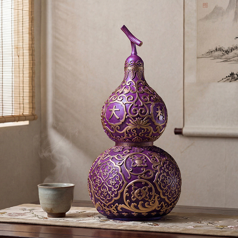 Purple Qi from the East Wealth-Attracting Gourd Copper Ornament