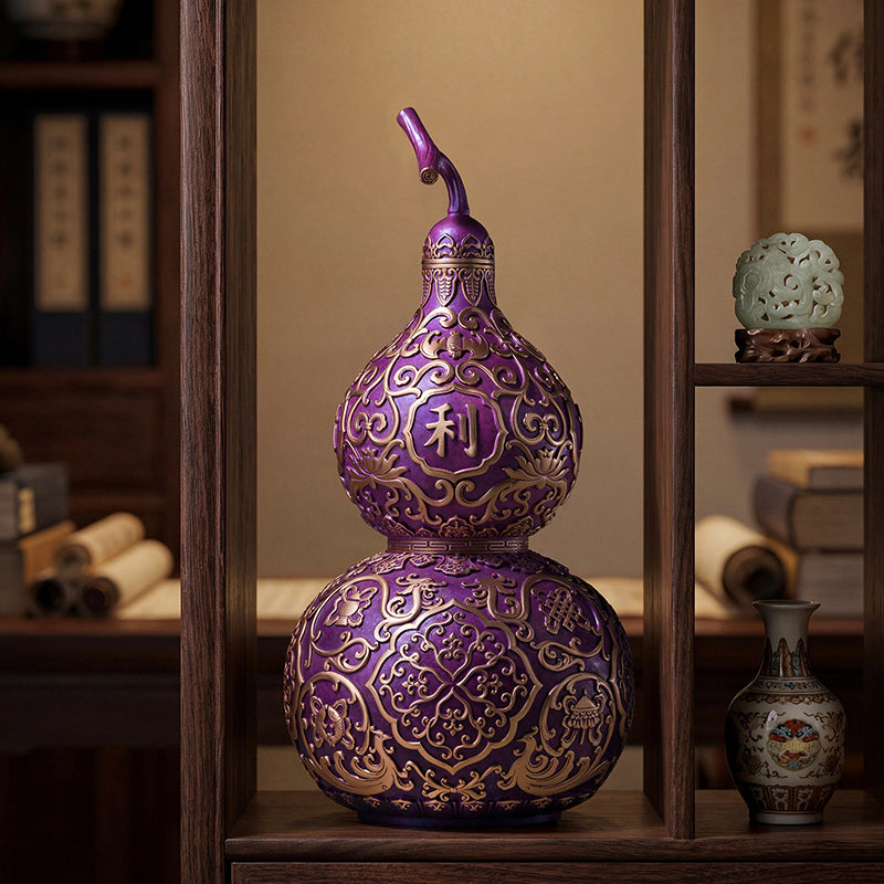 Purple Qi from the East Wealth-Attracting Gourd Copper Ornament