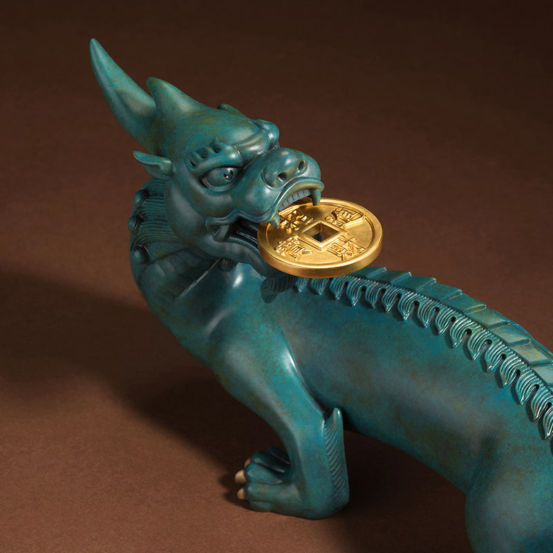 Pixiu Looking Back Brass Ornament