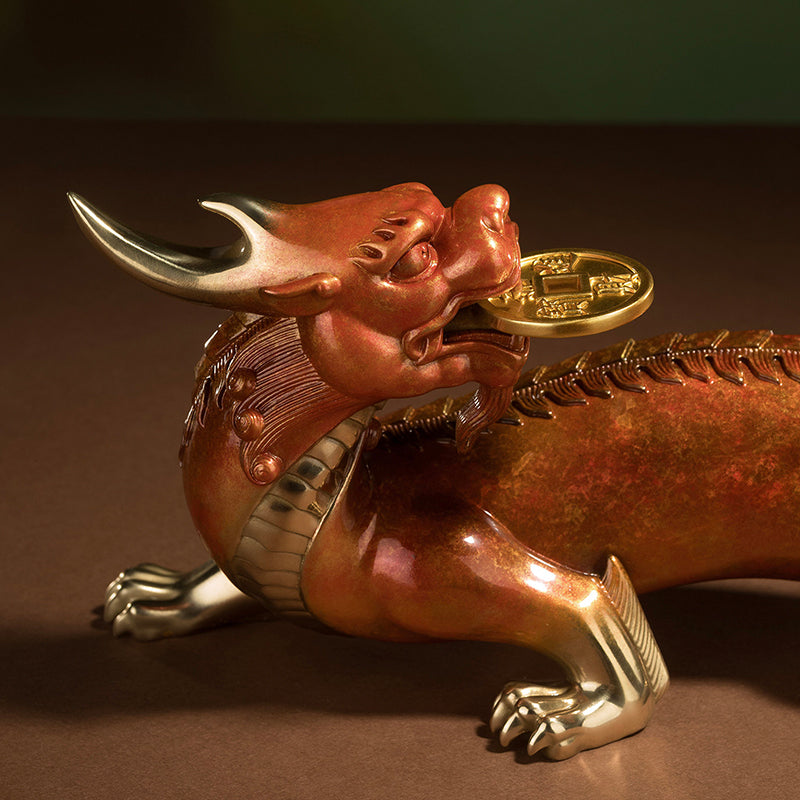 Pixiu Looking Back Brass Ornament