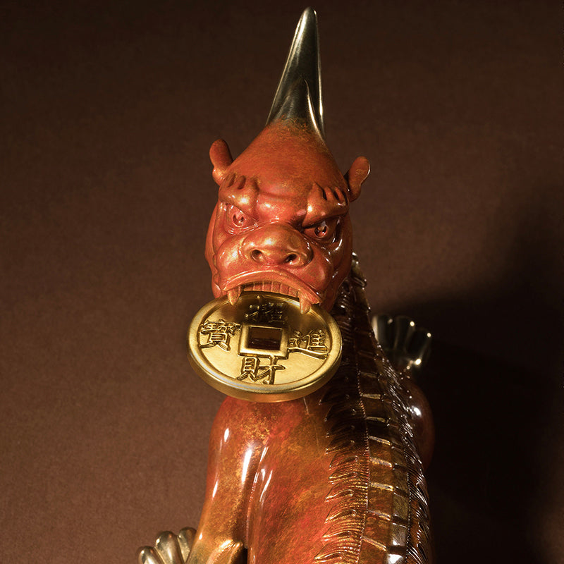 Pixiu Looking Back Brass Ornament