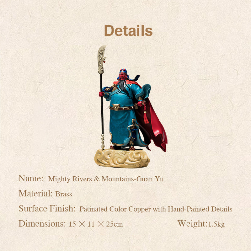 Majesty Over Mountains and Rivers Guan Gong Copper Figurine
