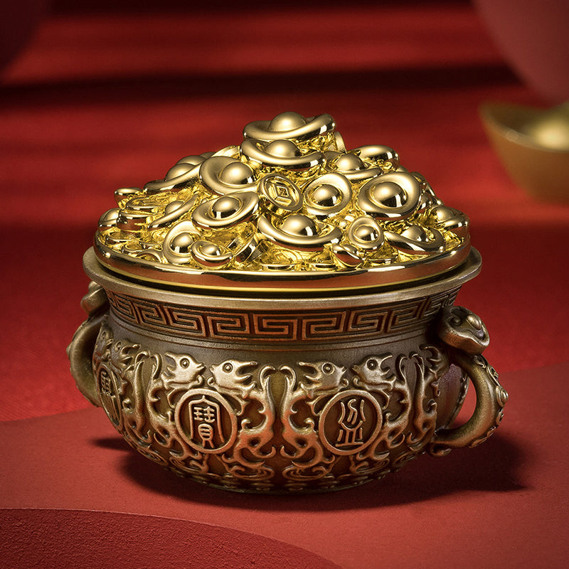 Spinning Wealth Treasure Basin Brass Ornament