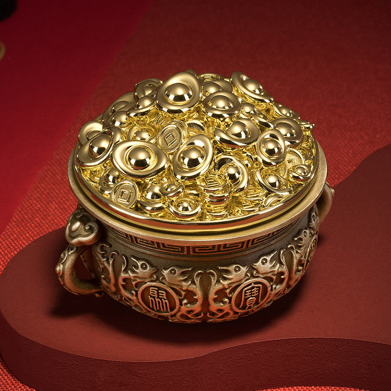 Spinning Wealth Treasure Basin Brass Ornament