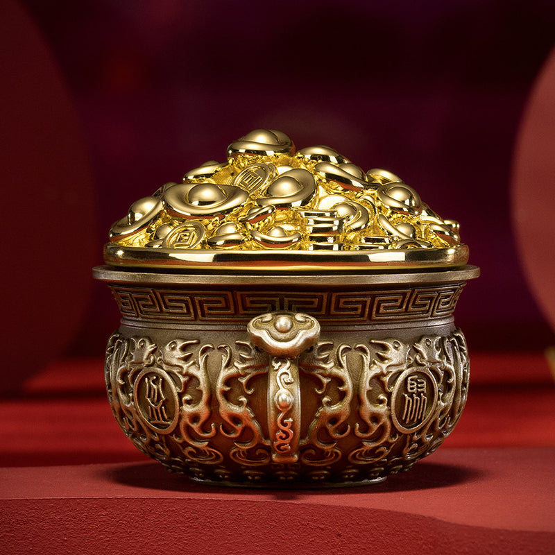 Spinning Wealth Treasure Basin Brass Ornament