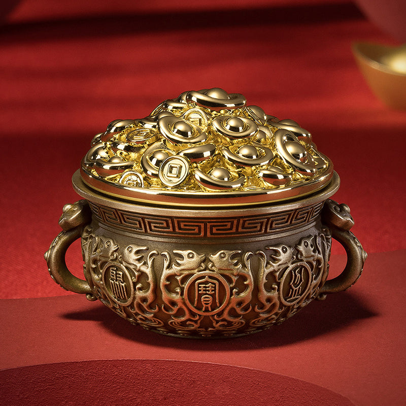 Spinning Wealth Treasure Basin Brass Ornament