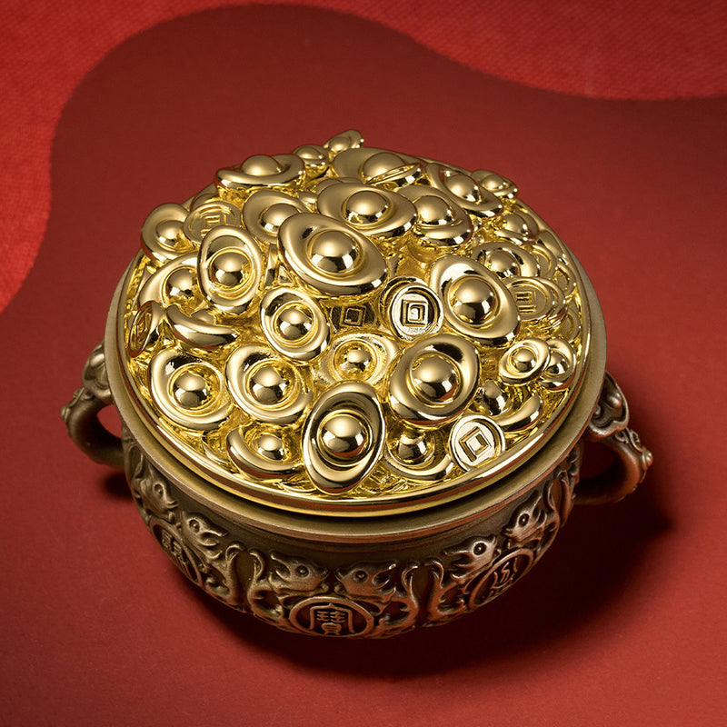 Spinning Wealth Treasure Basin Brass Ornament