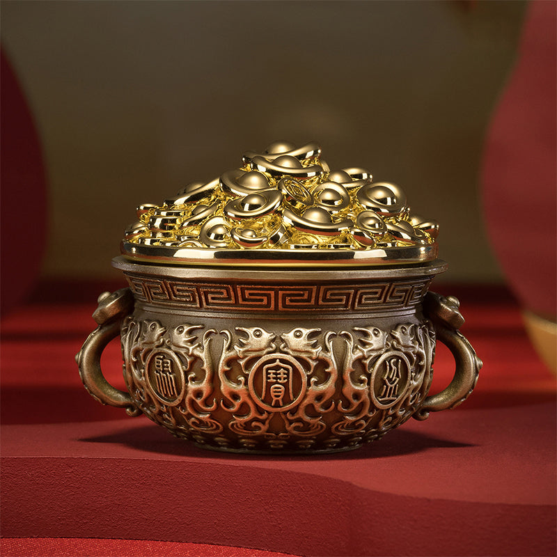 Spinning Wealth Treasure Basin Brass Ornament