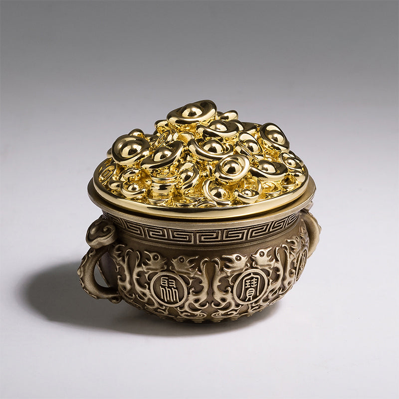 Spinning Wealth Treasure Basin Brass Ornament