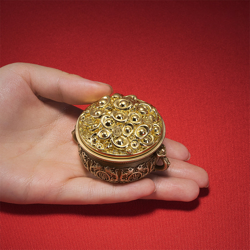Spinning Wealth Treasure Basin Brass Ornament