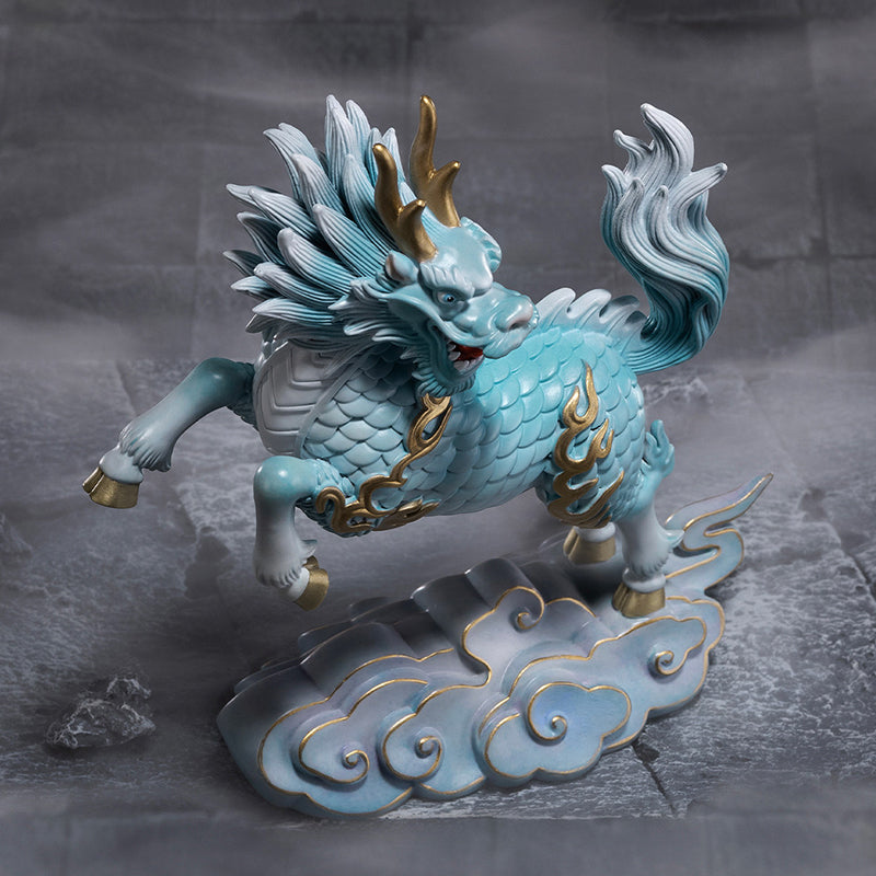 Cloud-Treading Auspicious Qilin Brass Ornament