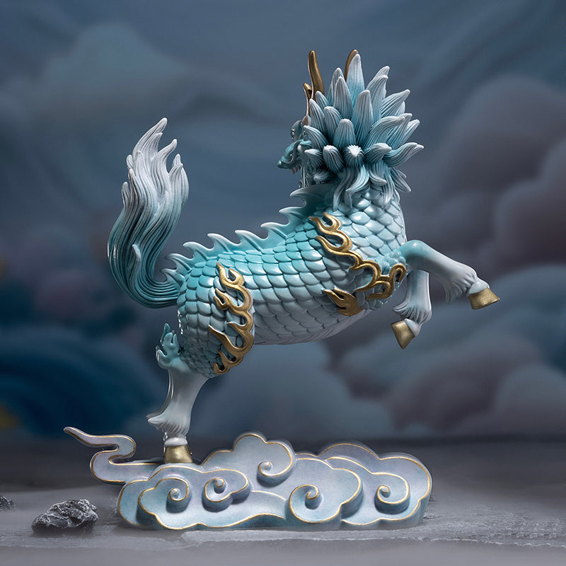 Cloud-Treading Auspicious Qilin Brass Ornament