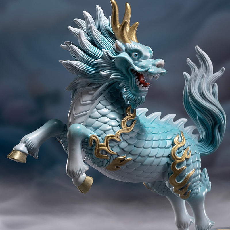 Cloud-Treading Auspicious Qilin Brass Ornament