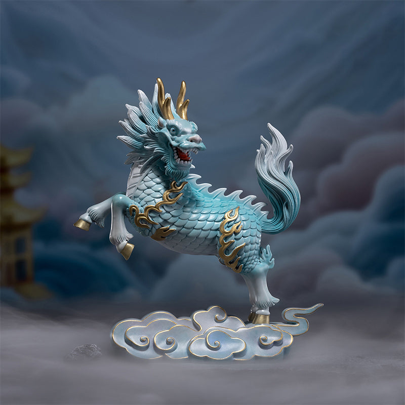 Cloud-Treading Auspicious Qilin Brass Ornament