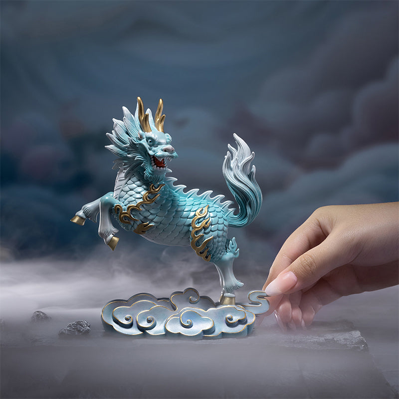 Cloud-Treading Auspicious Qilin Brass Ornament