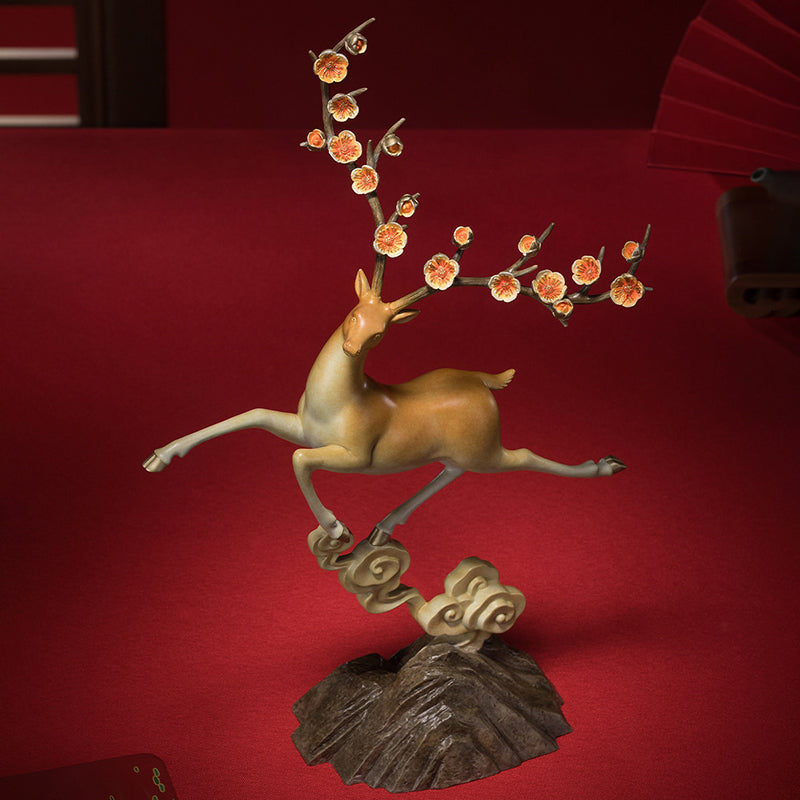 Blooming Path・Auspicious Cloud Spirit Deer Brass Ornament