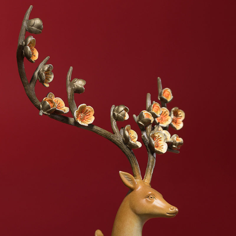 Blooming Path・Auspicious Cloud Spirit Deer Brass Ornament