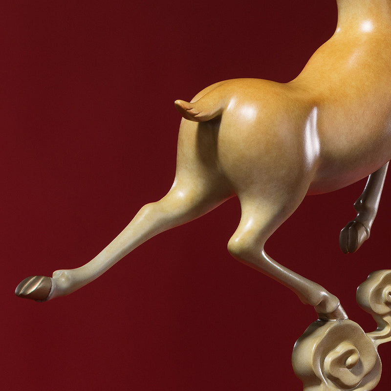 Blooming Path・Auspicious Cloud Spirit Deer Brass Ornament