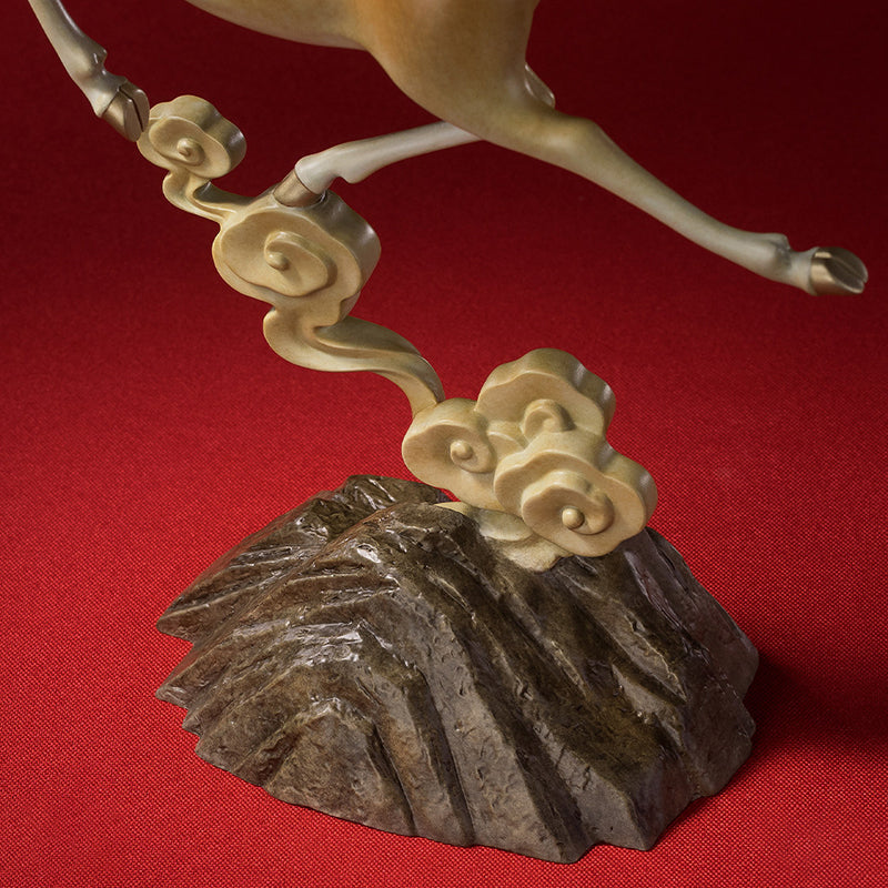 Blooming Path・Auspicious Cloud Spirit Deer Brass Ornament