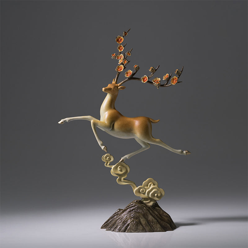 Blooming Path・Auspicious Cloud Spirit Deer Brass Ornament