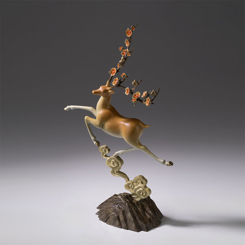 Blooming Path・Auspicious Cloud Spirit Deer Brass Ornament