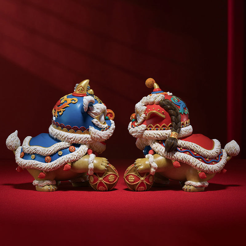 Lion dance auspicious creative bronze lion ornament
