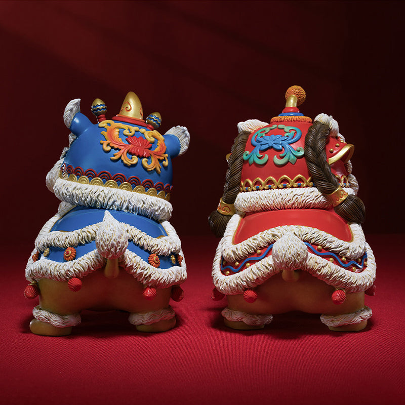 Lion dance auspicious creative bronze lion ornament