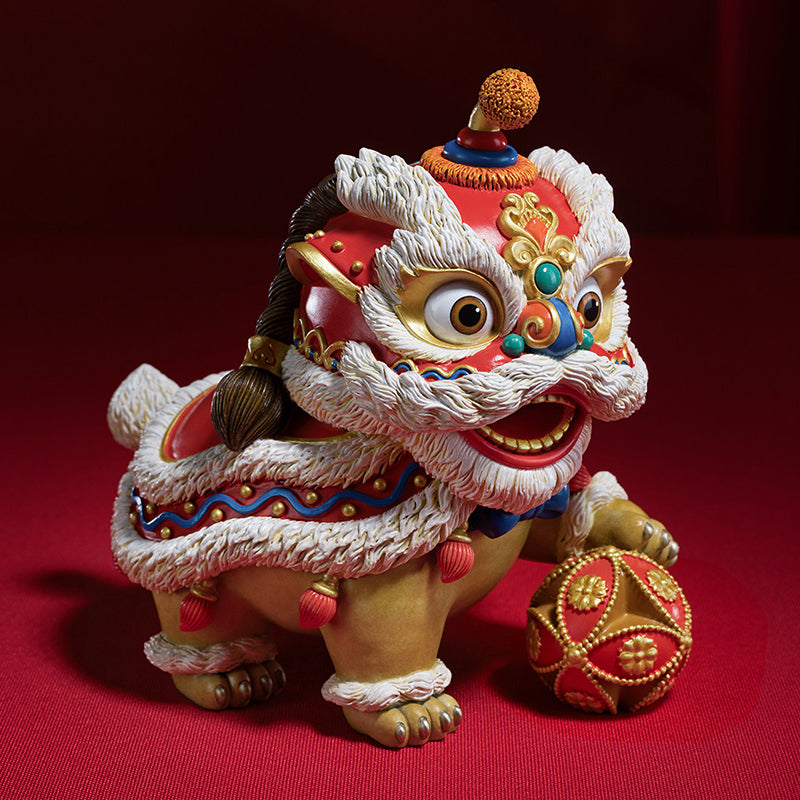 Lion dance auspicious creative bronze lion ornament