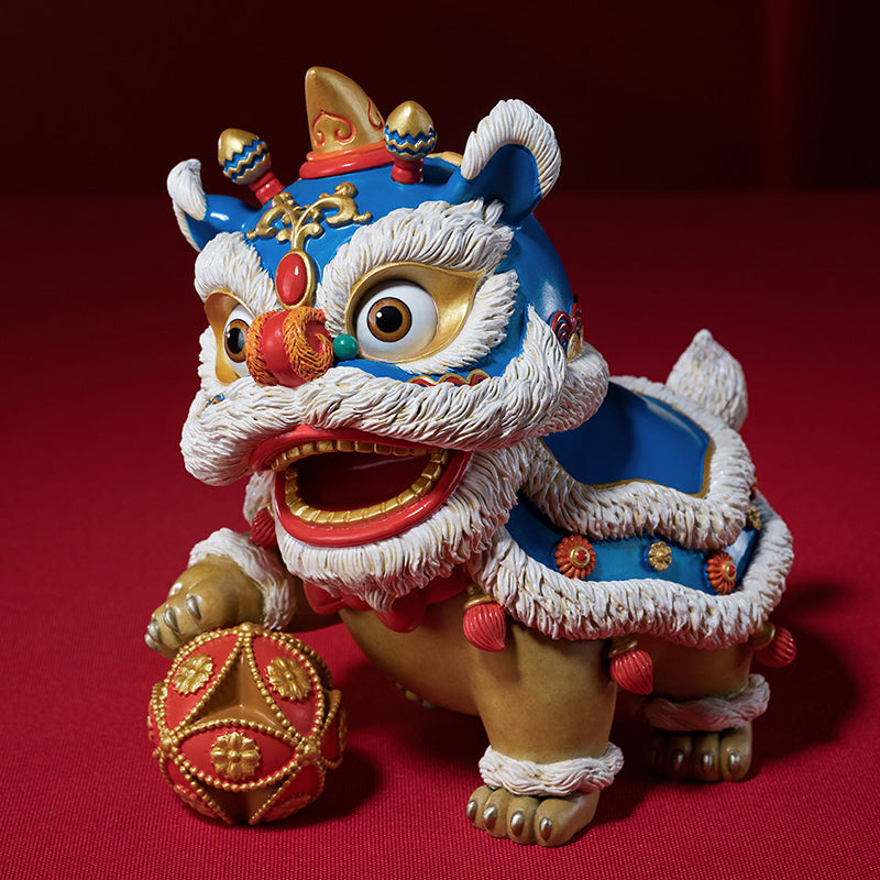 Lion dance auspicious creative bronze lion ornament