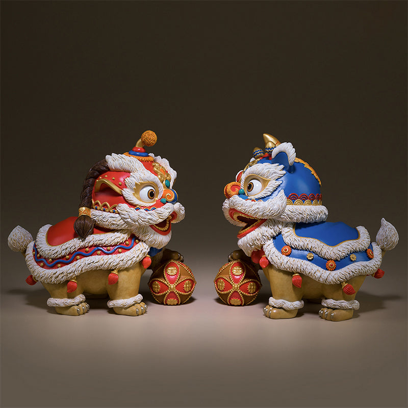 Lion dance auspicious creative bronze lion ornament