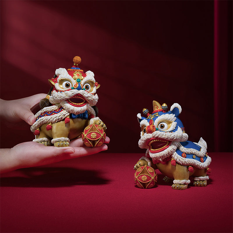 Lion dance auspicious creative bronze lion ornament