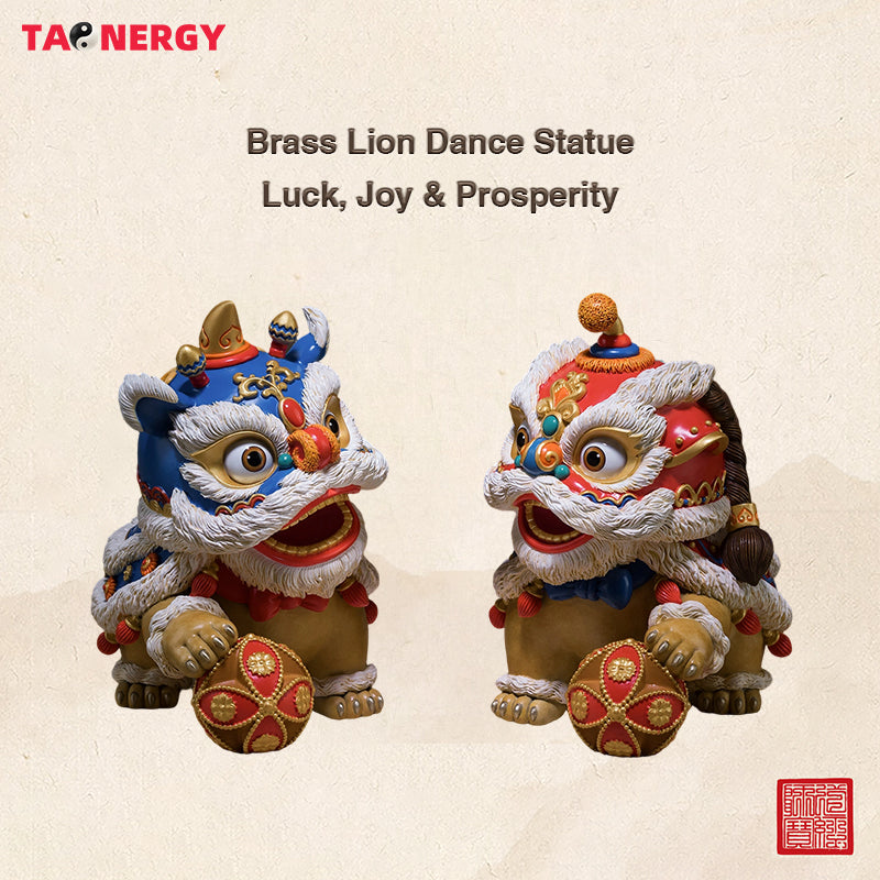 Lion dance auspicious creative bronze lion ornament