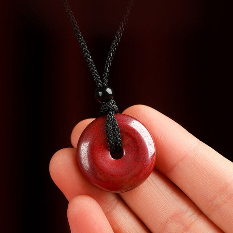 Purple Cinnabar Peace Buckle Pendant