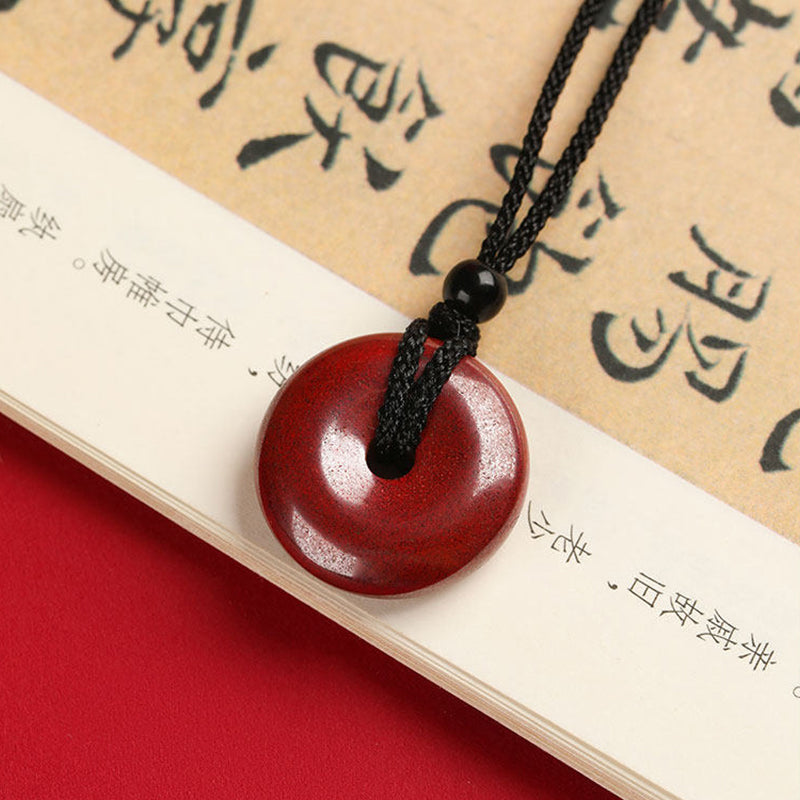 Purple Cinnabar Peace Buckle Pendant