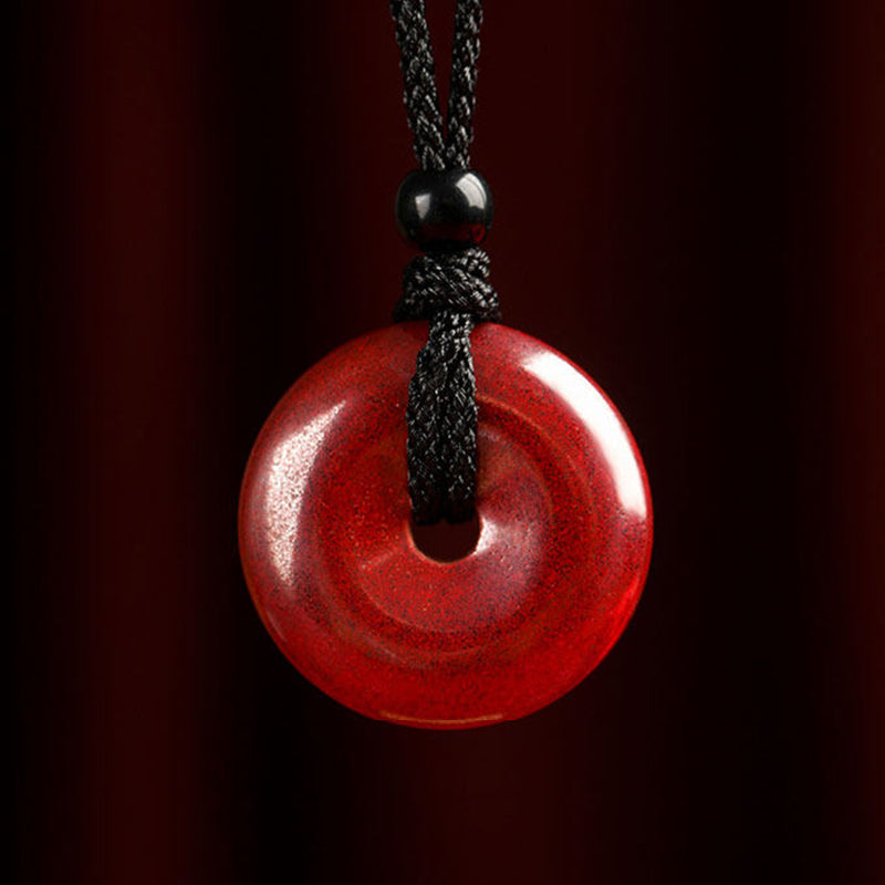 Purple Cinnabar Peace Buckle Pendant